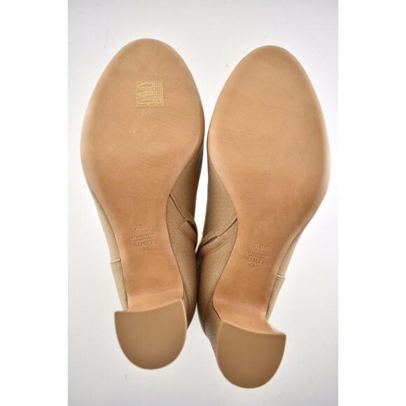 Valentino Rockstud 90 Beige Nude Leather Short Ankle Block Heel Boot Bootie 39.5 - Picture 11 of 11